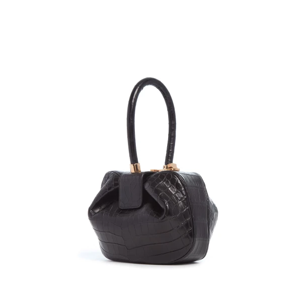 Nina Bag in Black Crocodile Leather