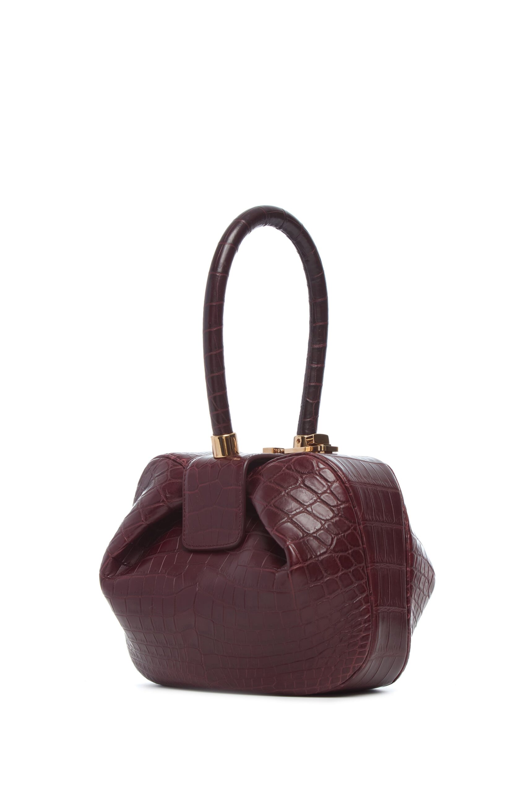 Gabriela Hearst Nina Bag in Bordeaux Crocodile Leather gabriela hearst bag