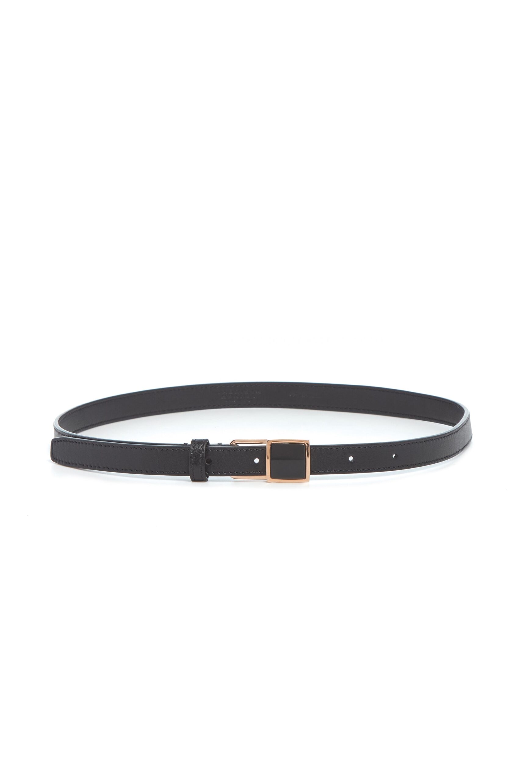 Gabriela Hearst Nina Stone Belt in Black Leather gabriela hearst belt