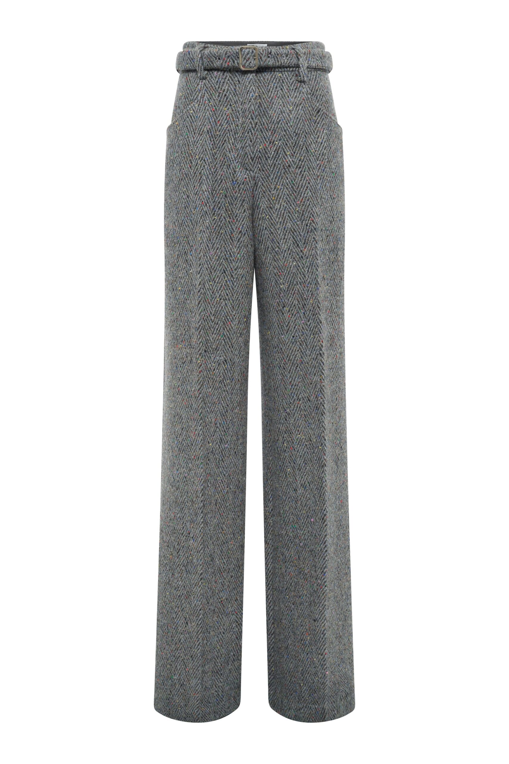 Gabriela Hearst Norman Pant in Charcoal Multi Cashmere Wool Herringbone gabriela hearst pant