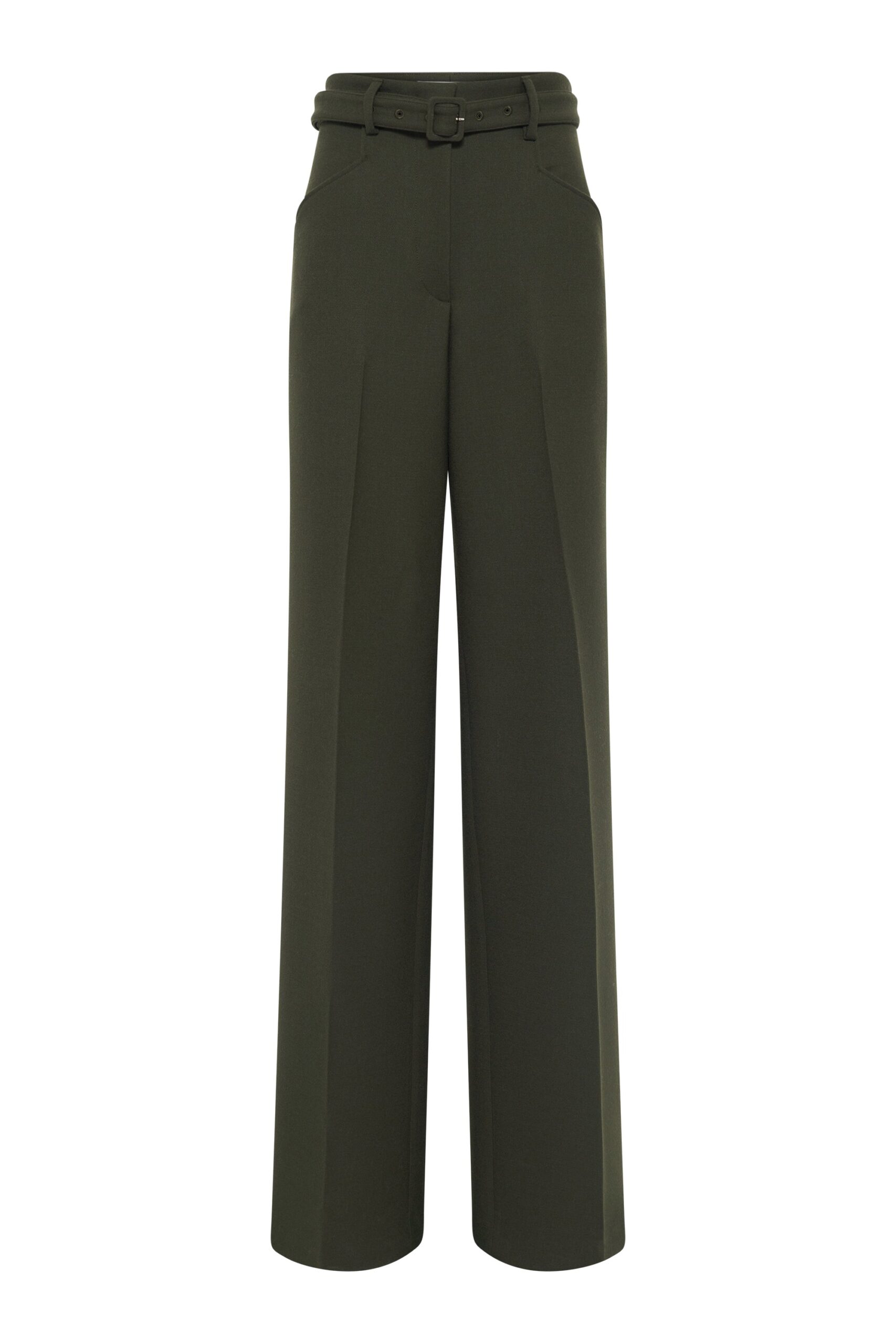 Gabriela Hearst Norman Wide-leg Pant in Deep Olive Recycled Virgin Wool gabriela hearst pant