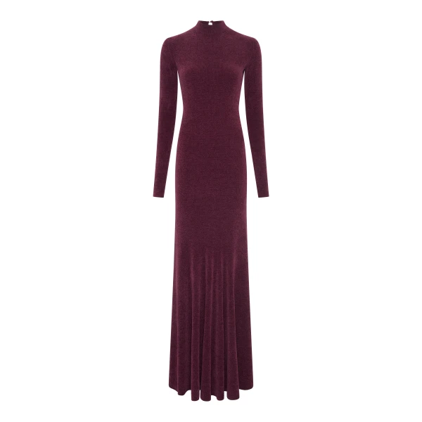 Oreads Knit Dress in Plum Silk