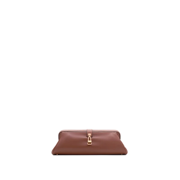 Paola Clutch in Cognac Nappa Leather
