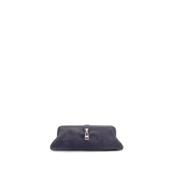 Paola Clutch in Dark Grey Suede