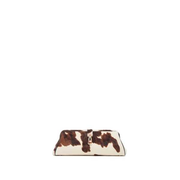 Paola Clutch in Ivory Cognac Multi Pony Hair