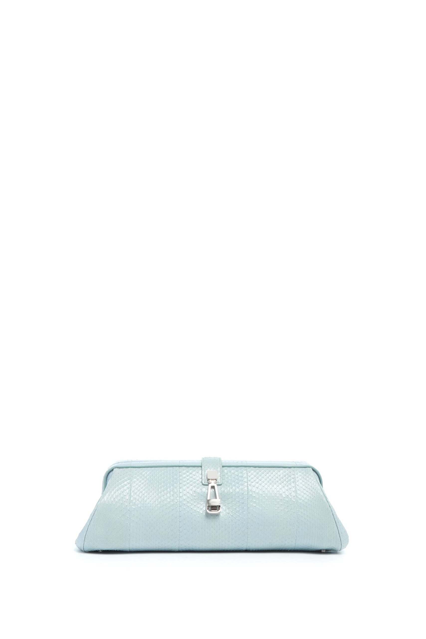 Gabriela Hearst Paola Clutch in Light Blue Snakeskin gabriela hearst clutch