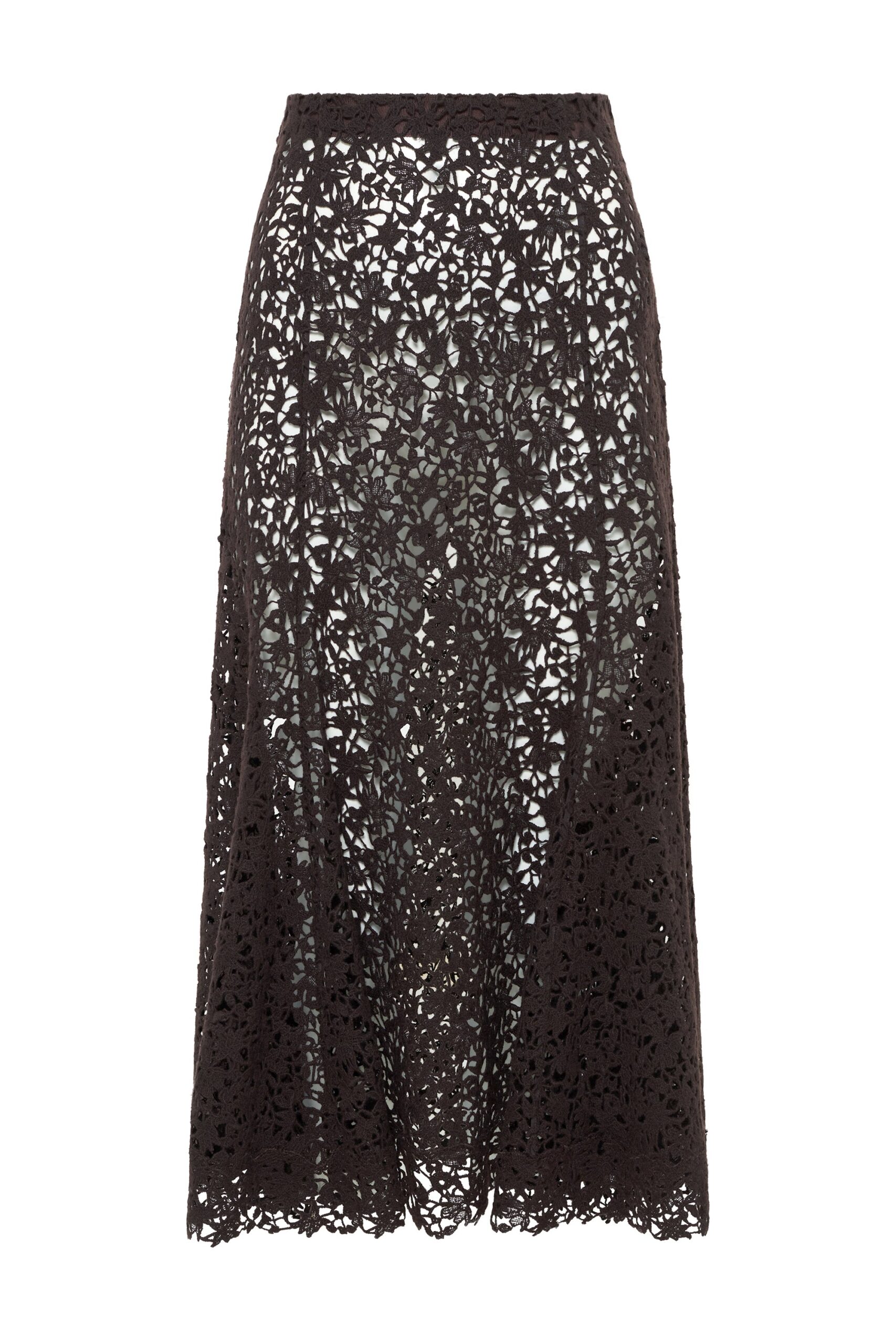 Gabriela Hearst Patterson Skirt in Chocolate Floral Cashmere Lace gabriela hearst skirt