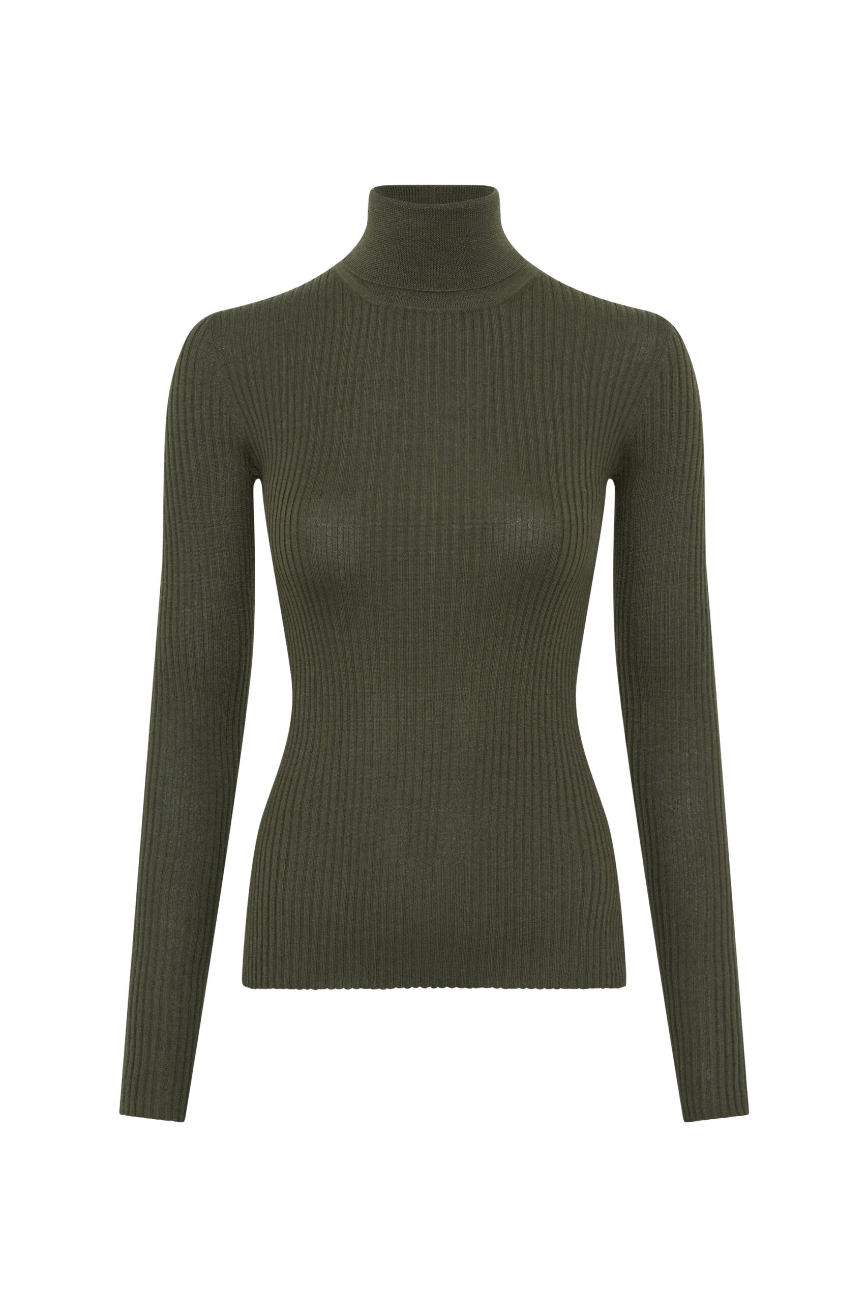Gabriela Hearst Peppe Knit Turtleneck Sweater in Deep Olive Cashmere gabriela hearst sweater