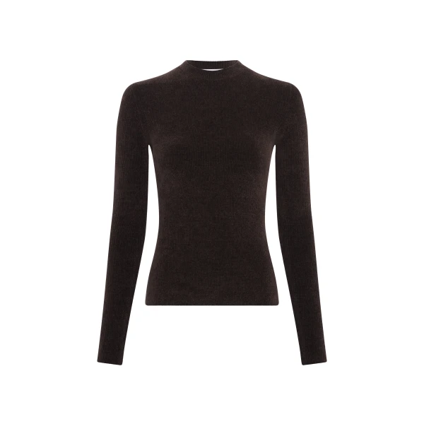 Regent Knit Sweater in Chocolate Silk