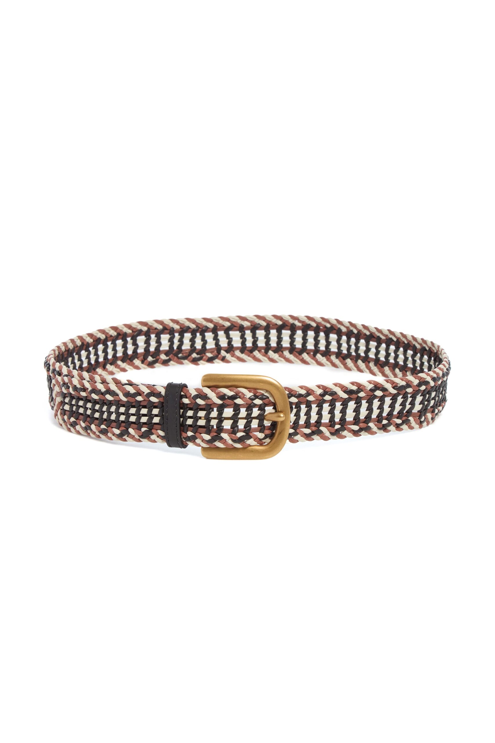 Gabriela Hearst Sam Braided Belt in Cognac Multi Leather gabriela hearst belt