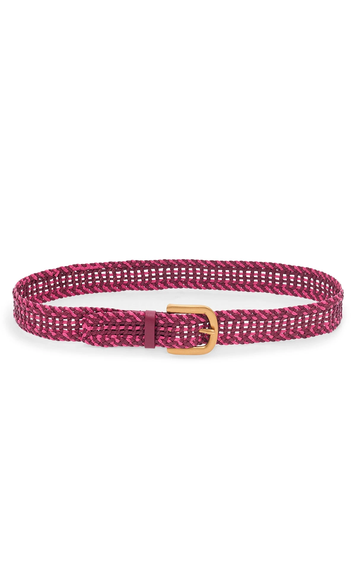 Gabriela Hearst Sam Braided Belt in Fuchsia Multi Leather gabriela hearst belt