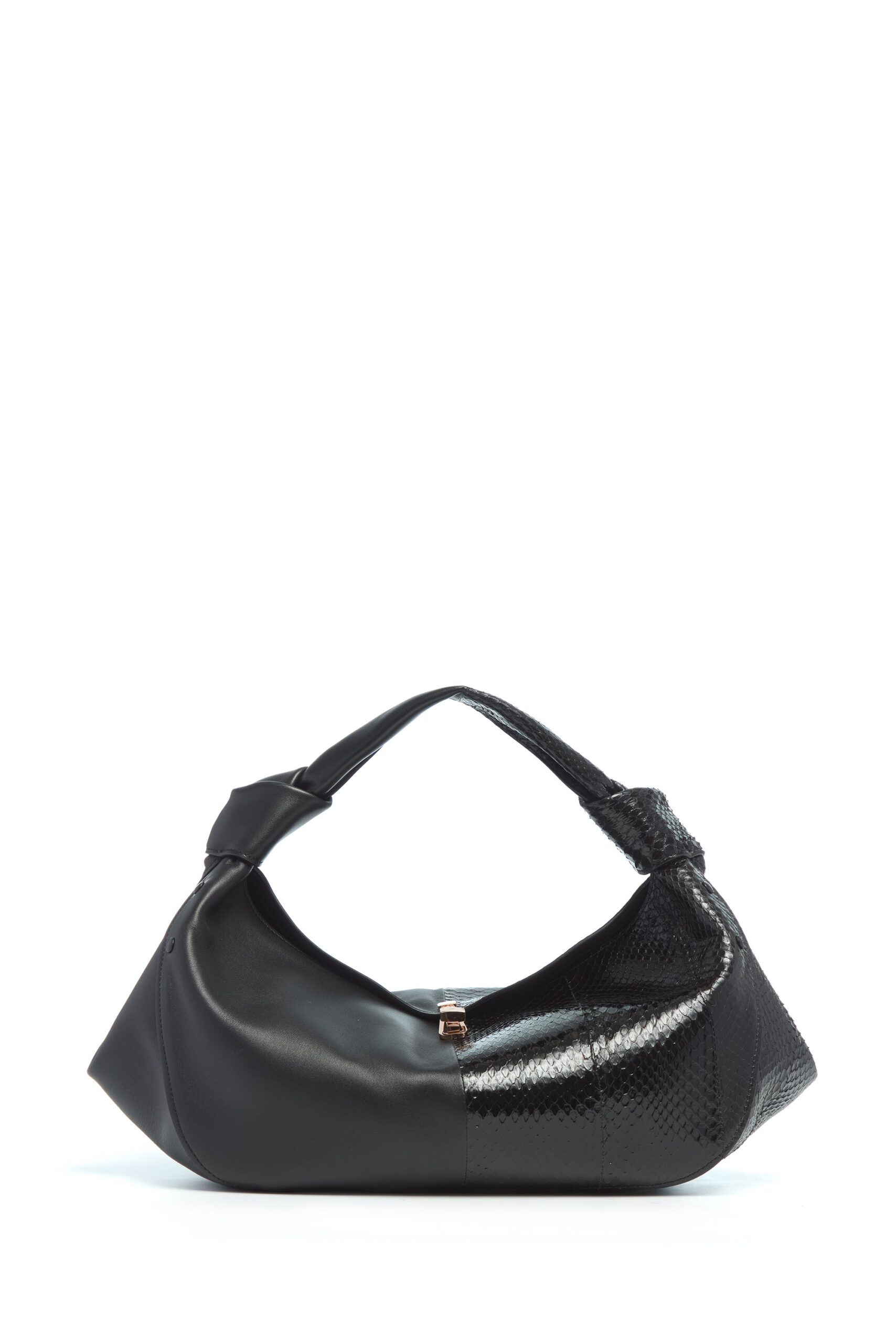 Gabriela Hearst Small Antonia Bag in Black Nappa Leather & Snakeskin gabriela hearst bag