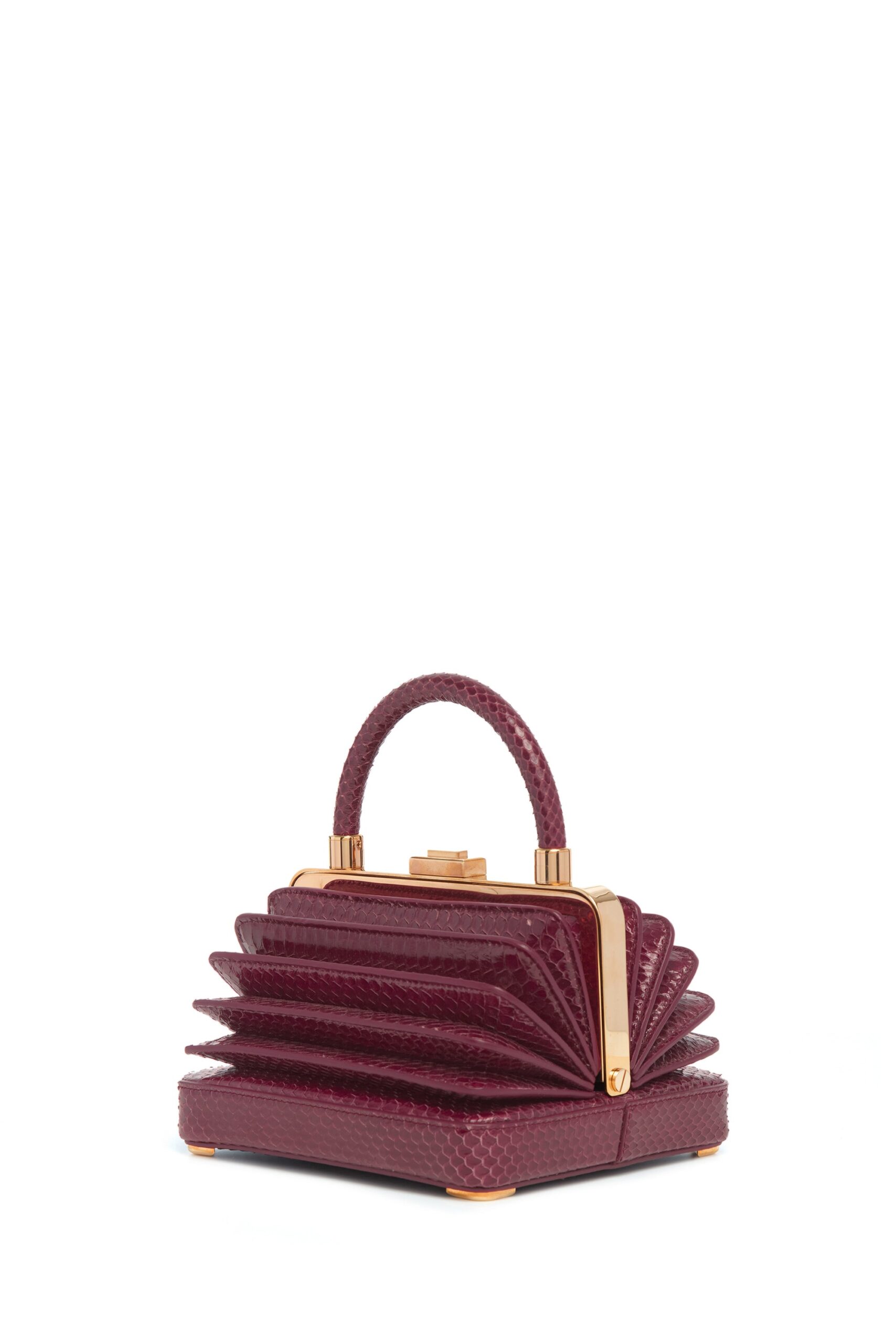 Gabriela Hearst Small Diana Bag in Bordeaux Snakeskin gabriela hearst bag