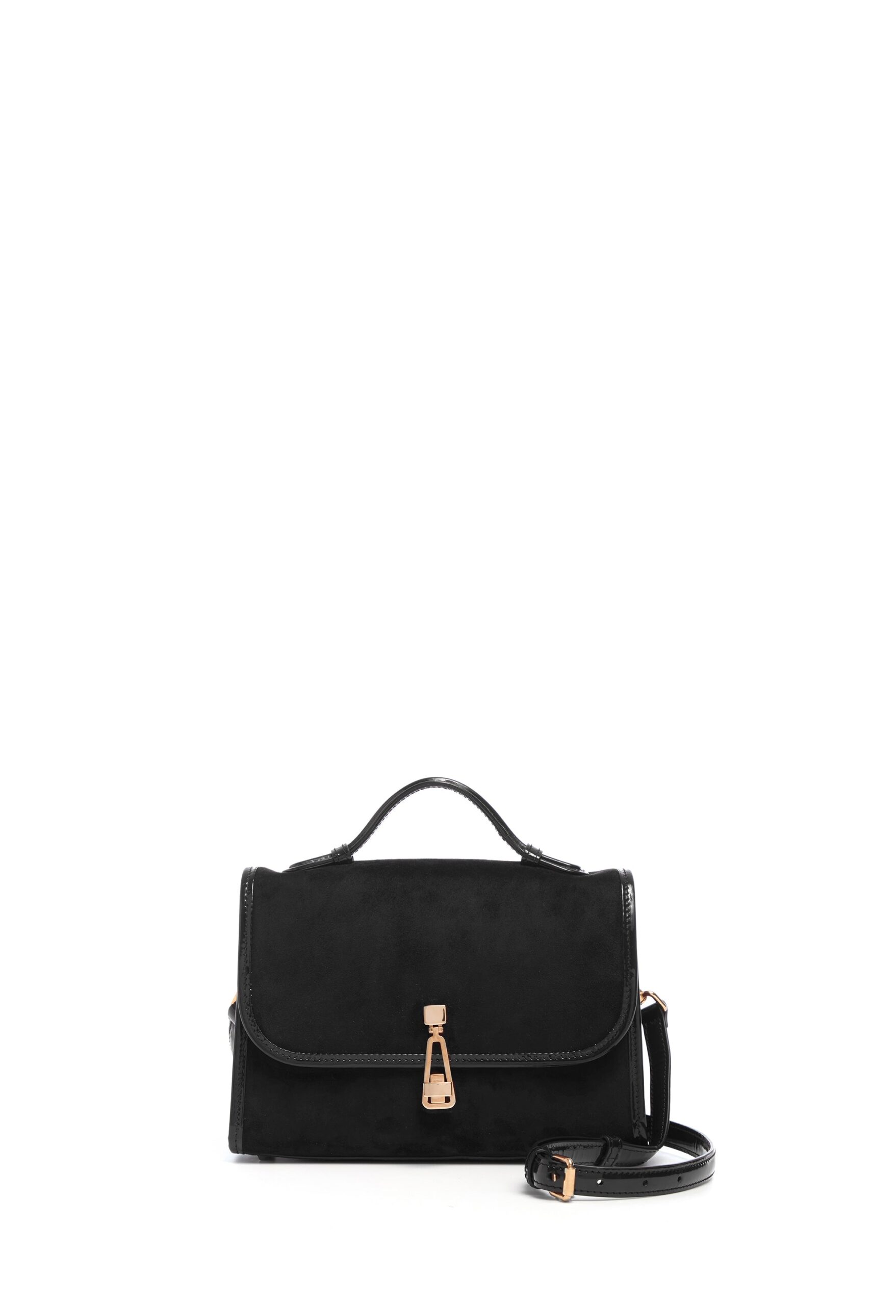 Gabriela Hearst Small Leonora Flap Bag in Black Suede gabriela hearst bag
