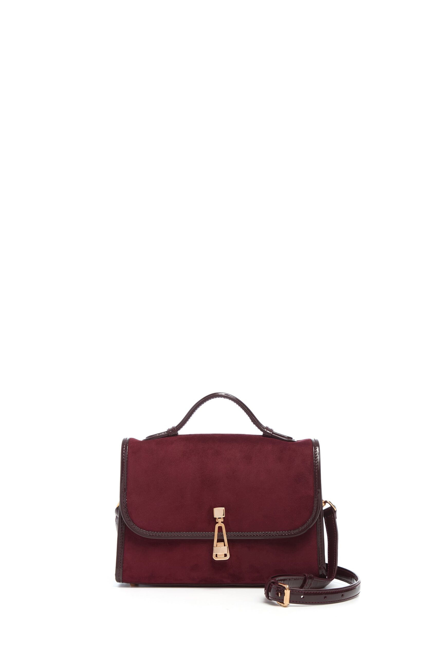 Gabriela Hearst Small Leonora Flap Bag in Bordeaux Suede gabriela hearst bag
