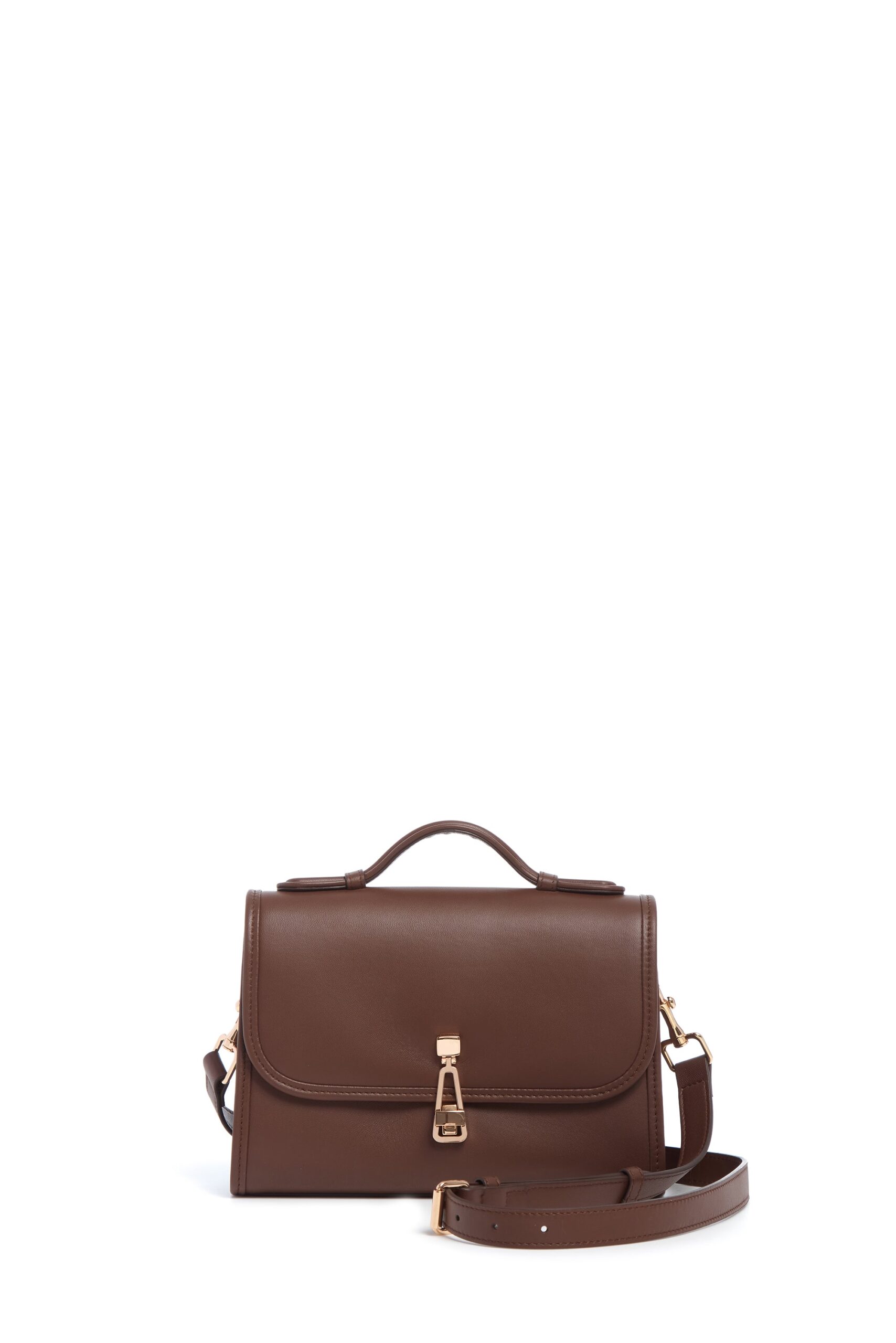 Gabriela Hearst Small Leonora Flap Bag in Chocolate Leather gabriela hearst bag