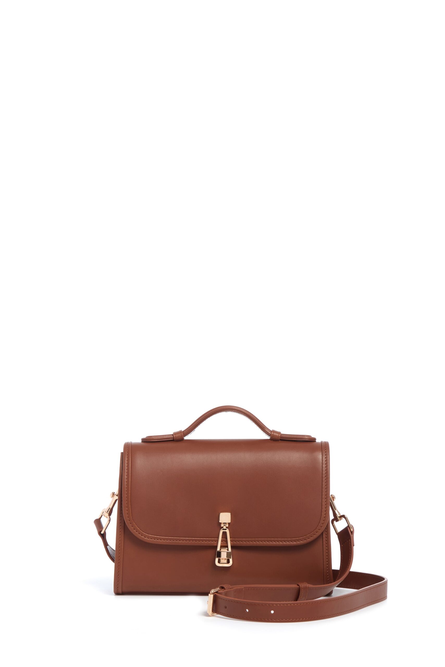 Gabriela Hearst Small Leonora Flap Bag in Cognac Leather gabriela hearst bag