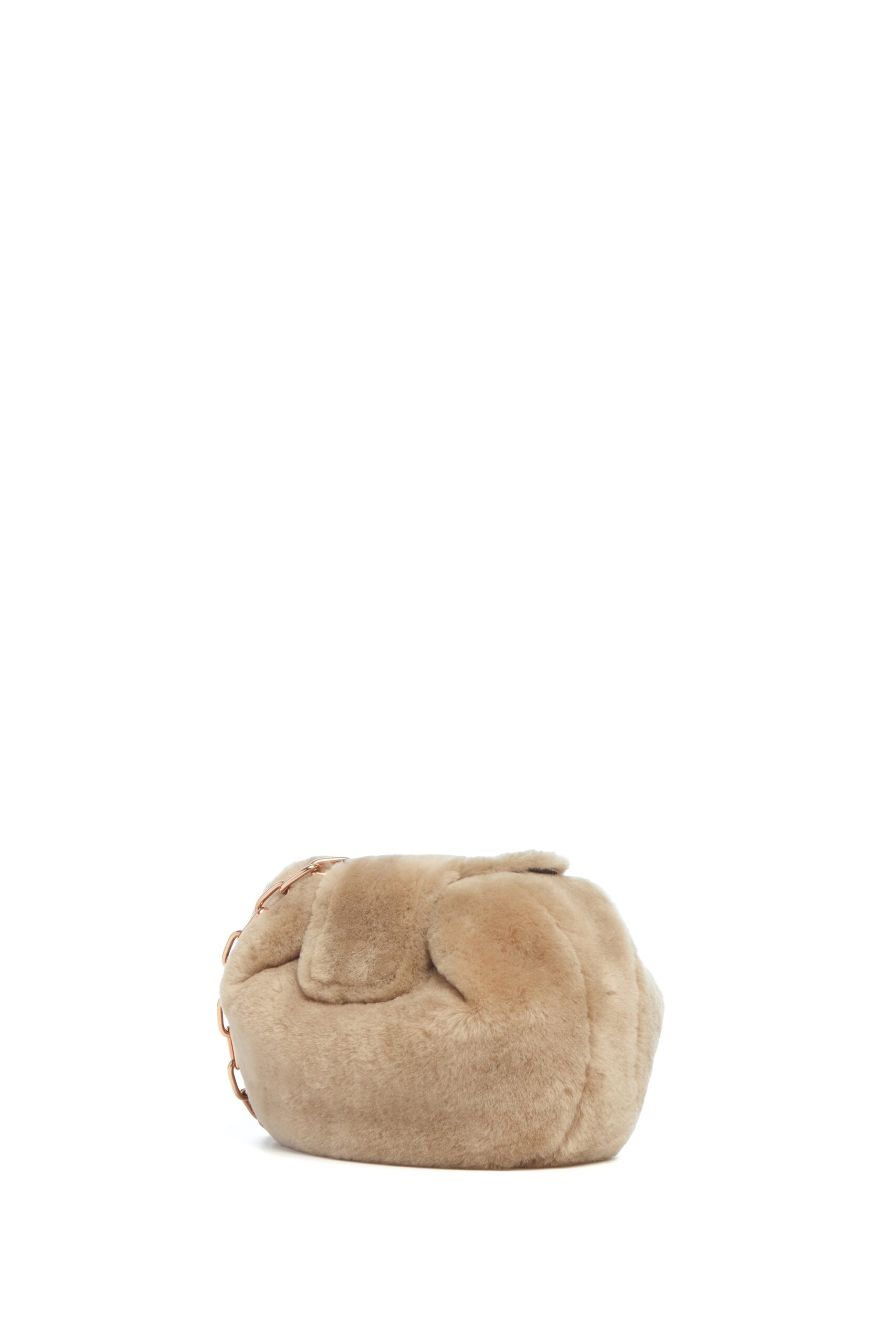 Gabriela Hearst Soft Demi Clutch with Chain in Champagne Shearling gabriela hearst clutch