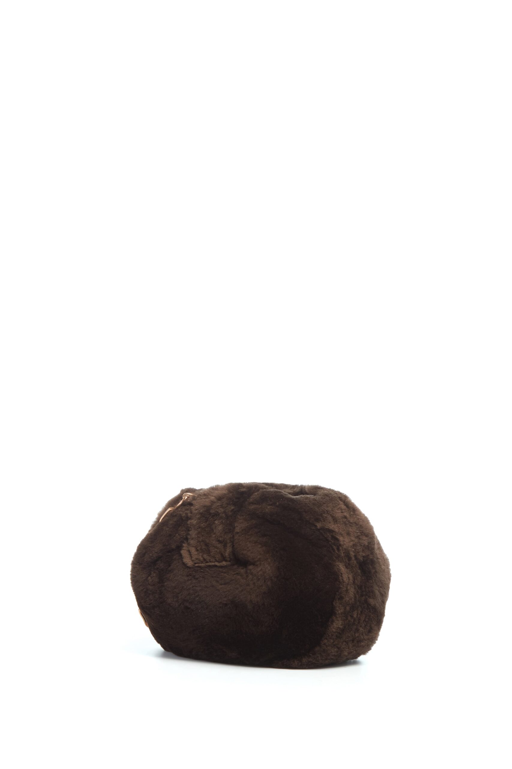 Gabriela Hearst Soft Demi Clutch with Chain in Chocolate Recycled Beaver Fur gabriela hearst clutch