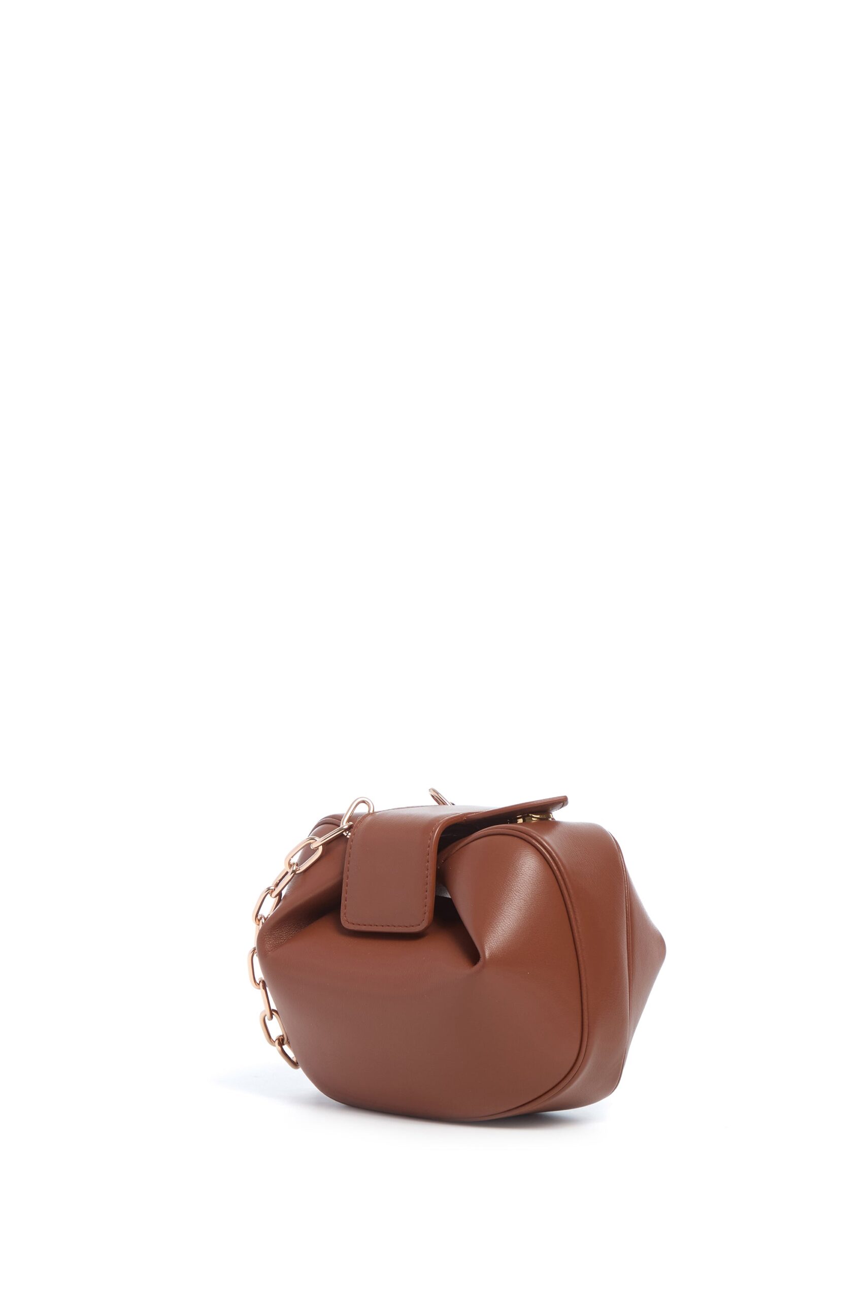 Gabriela Hearst Soft Demi Clutch with Chain in Cognac Nappa Leather gabriela hearst clutch