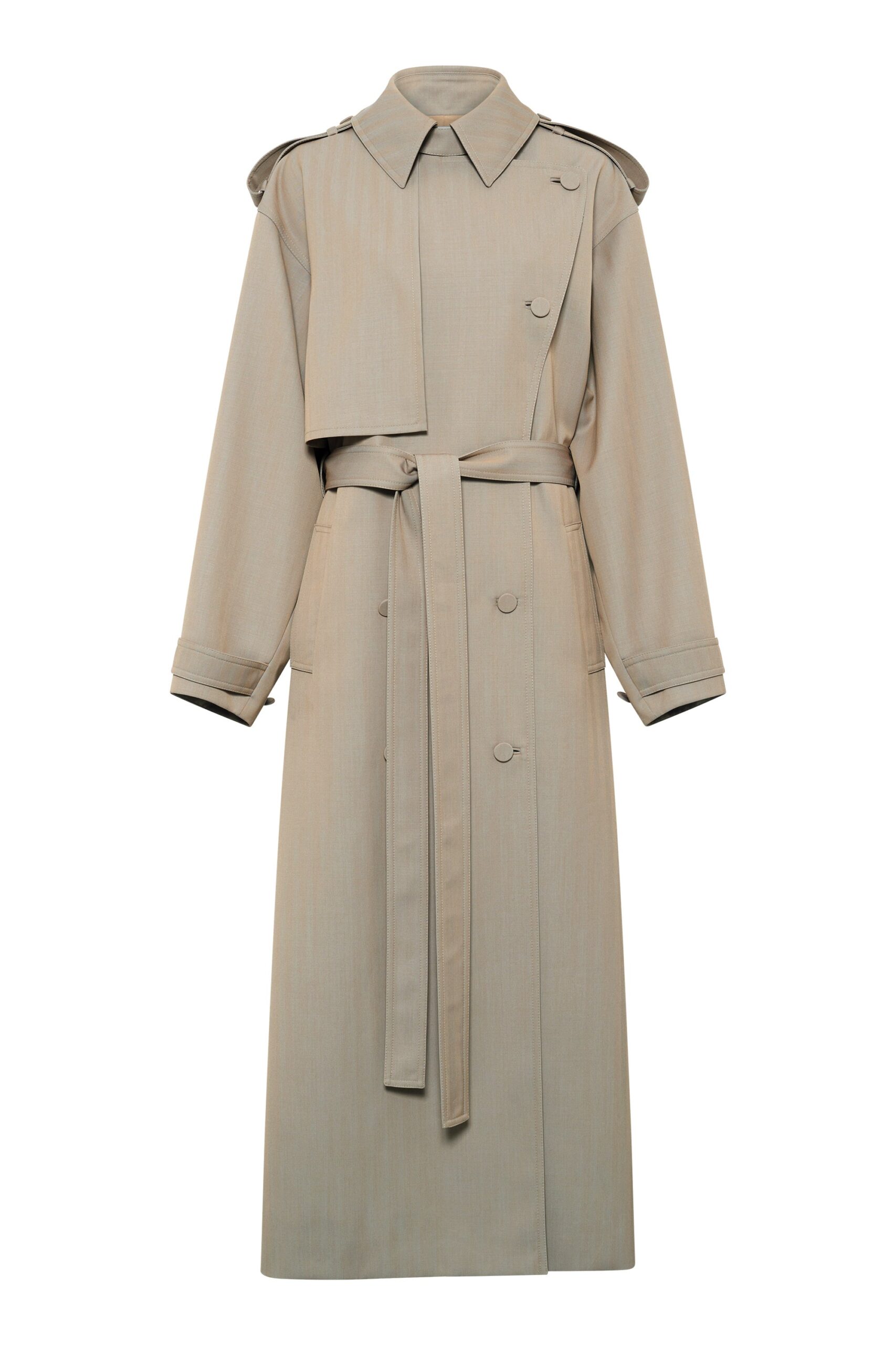 Gabriela Hearst Tellus Trench Coat in Camel Cross-dyed Wool gabriela hearst trench
