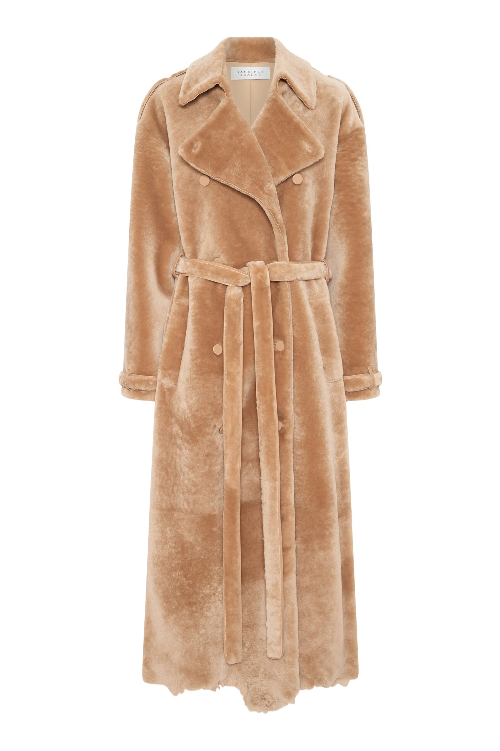 Gabriela Hearst Tellus Trench Coat in Champagne Shearling gabriela hearst trench