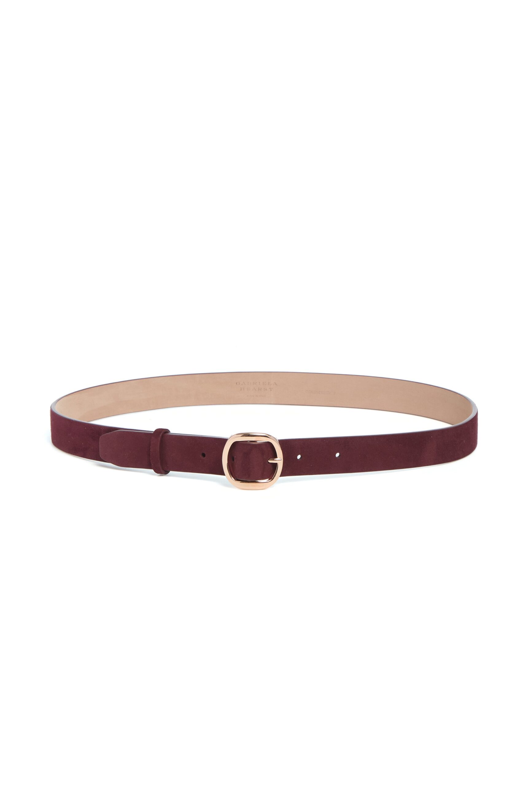 Gabriela Hearst Thin Elster Belt in Bordeaux Suede gabriela hearst belt