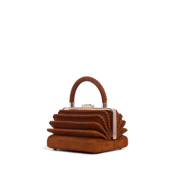 Whipstitch Diana Bag in Cognac Suede