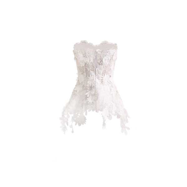 Gemy Maalouf 3D Floral Corset Set