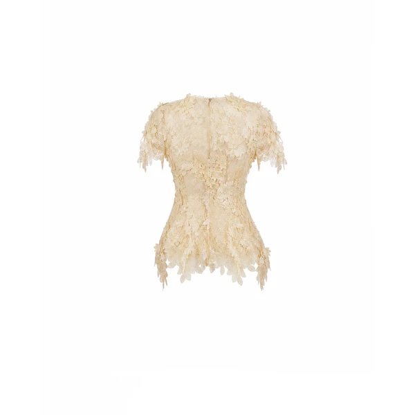 Gemy Maalouf 3D Floral Corset Set