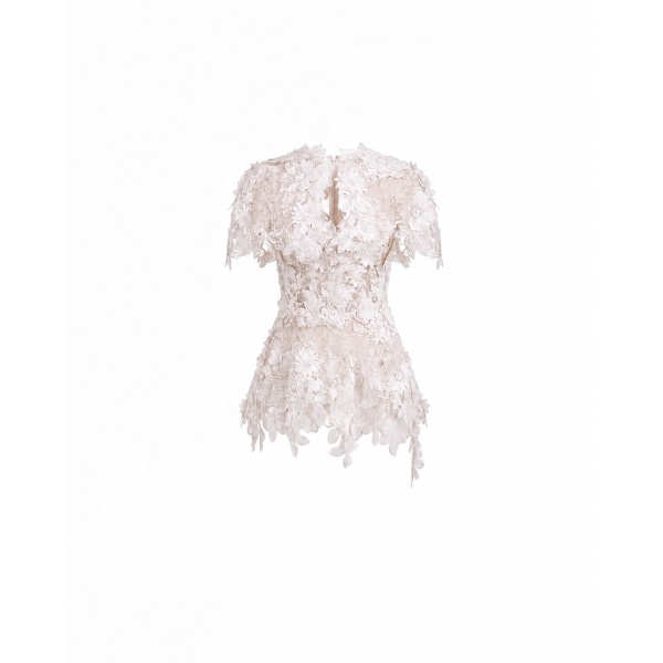 Gemy Maalouf 3D Floral Corset Set