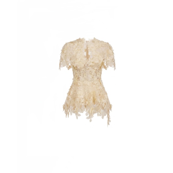 Gemy Maalouf 3D Floral Corset Set