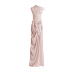 Gemy Maalouf Asymmetrical Neckline Draped Dress