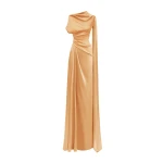 Gemy Maalouf Asymmetrical Neckline Draped Dress