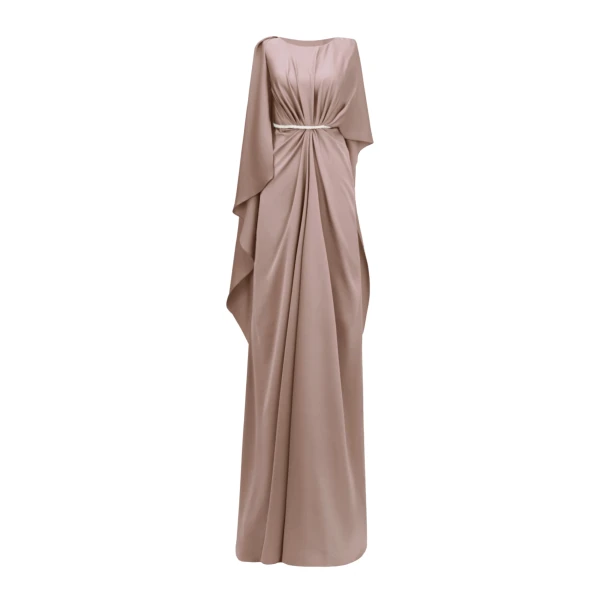 Gemy Maalouf Asymmetrical Sleeve Cape-Like Dress