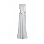Gemy Maalouf Bateau-Neck Satin Dress