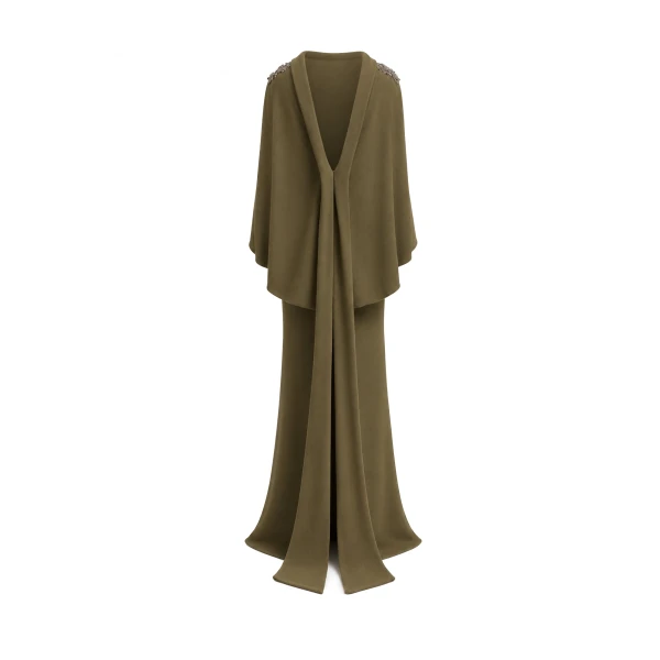 Gemy Maalouf Beaded High-Neck Dress
