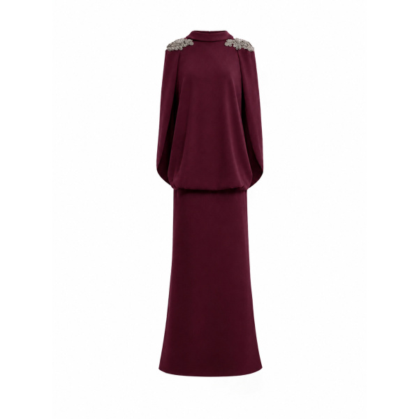 Gemy Maalouf Beaded High-Neck Dress