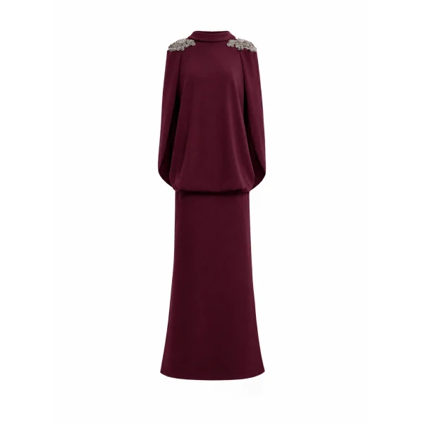 Gemy Maalouf Beaded High-Neck Dress