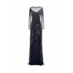 Gemy Maalouf Beaded Illusion Dress
