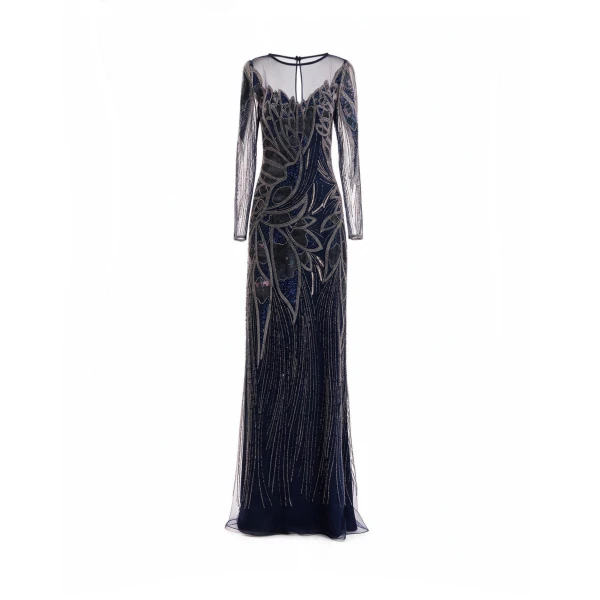 Gemy Maalouf Beaded Illusion Dress