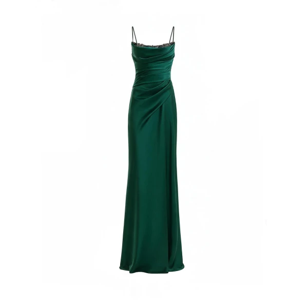 Gemy Maalouf Beaded Neckline Dress