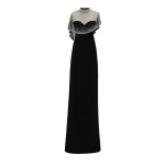 Gemy Maalouf Beaded Overlay Crepe Dress