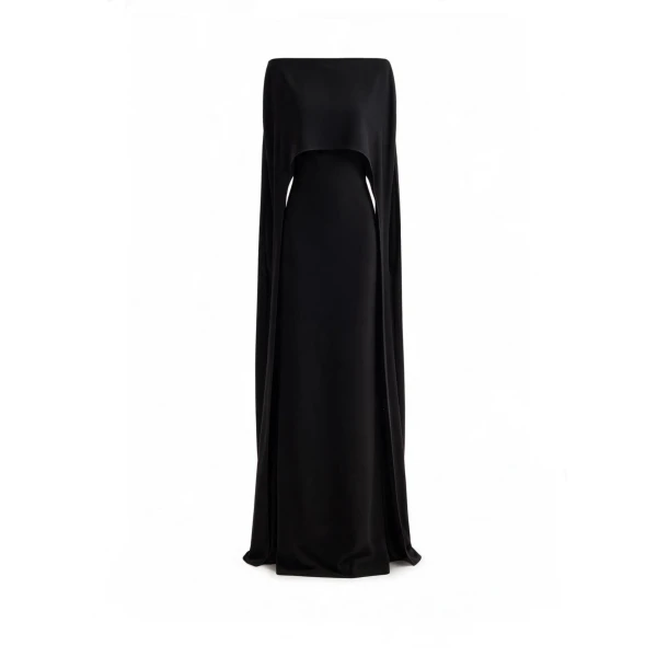 Gemy Maalouf Cape Overlay Dress