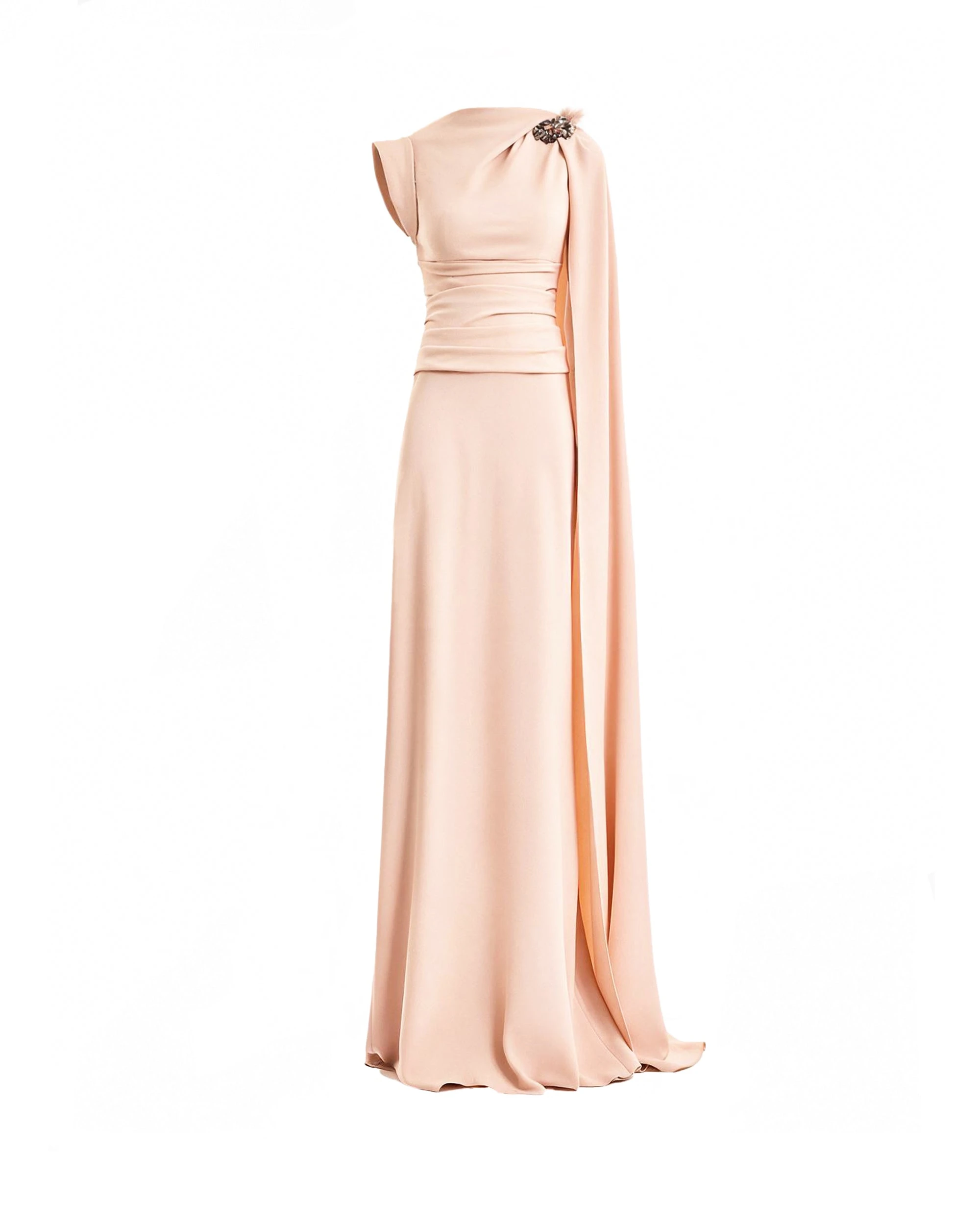 Gemy Maalouf Feathered Shoulder Dress Gemy Maalouf Feathered Shoulder Dress