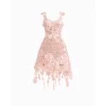Gemy Maalouf Floral Cage Short Dress
