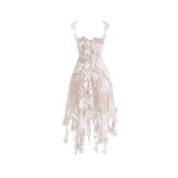 Gemy Maalouf Floral Cage Short Dress