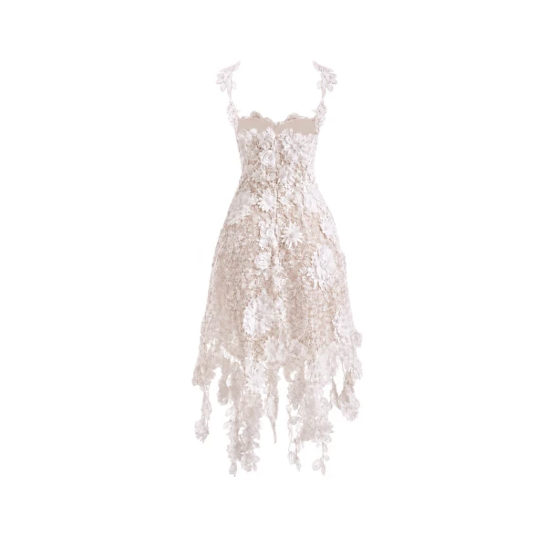 Gemy Maalouf Floral Cage Short Dress