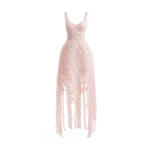 Gemy Maalouf Floral Guipure Cage Midi Dress