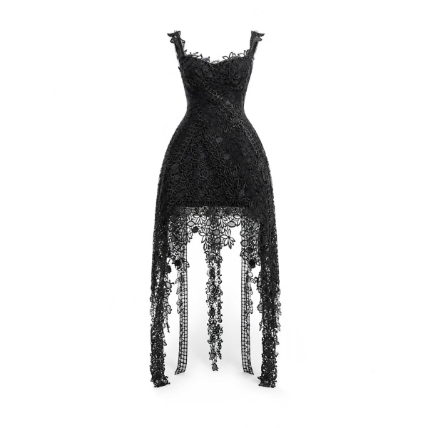 Gemy Maalouf Floral Guipure Embroidered Midi Dress